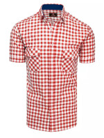 Bílé a červené pánské tričko s krátkým rukávem Dstreet KX0954