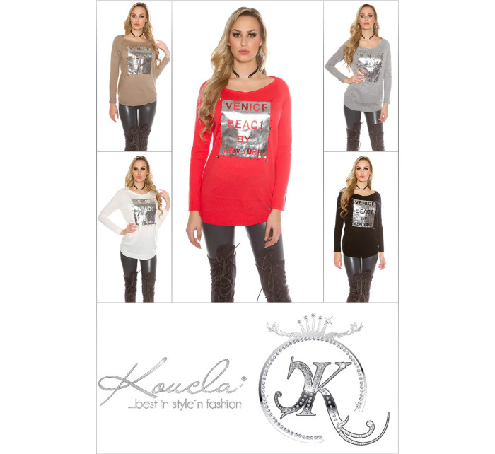 Trendy Koucla pullover with rhinestones