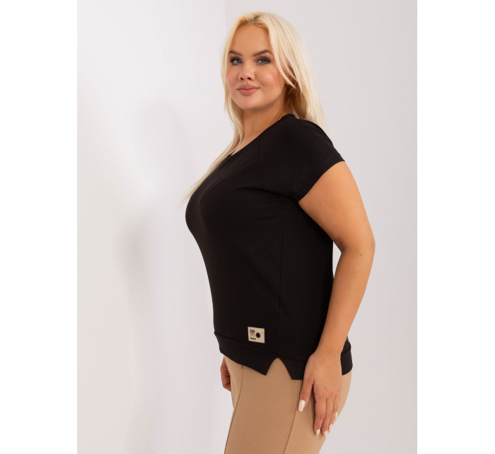 Dámská černá halenka plus size s rozparky