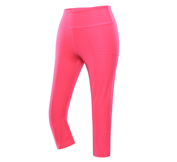 Dámské rychleschnoucí capri legíny ALPINE PRO NORVA neon knockout pink