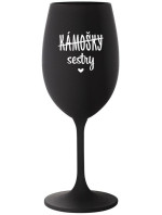 KÁMOŠKY - SESTRY - černá sklenice na víno 350 ml