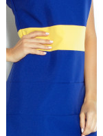 Dámské šaty se pruhem v pase krátké modré Modrá / XL  model 15042742 - numoco