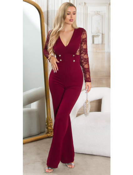 Sexy Koucla Musthave Wide-Leg Overall with Lace