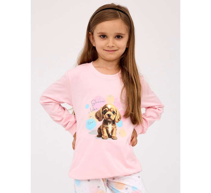 Dívčí pyžamo Cornette Kids Girl 594/179 Star dł/r 86-128