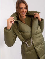 Lehká péřová dámská zimní bunda v khaki barvě model 20500607 - Factory Price