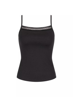 Dámské tílko GO Ribbed Spaghetti Top - BLACK - černé 0004 - SLOGGI