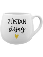 ZŮSTAŇ STEJNÝ - bílý keramický hrníček 300 ml