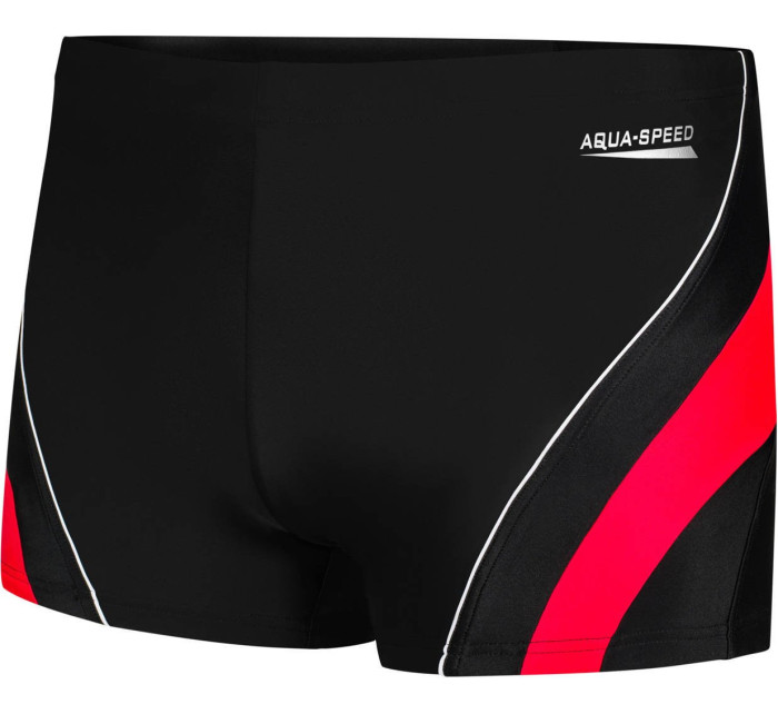 AQUA SPEED Plavecké šortky Dennis Black/Red Pattern 16