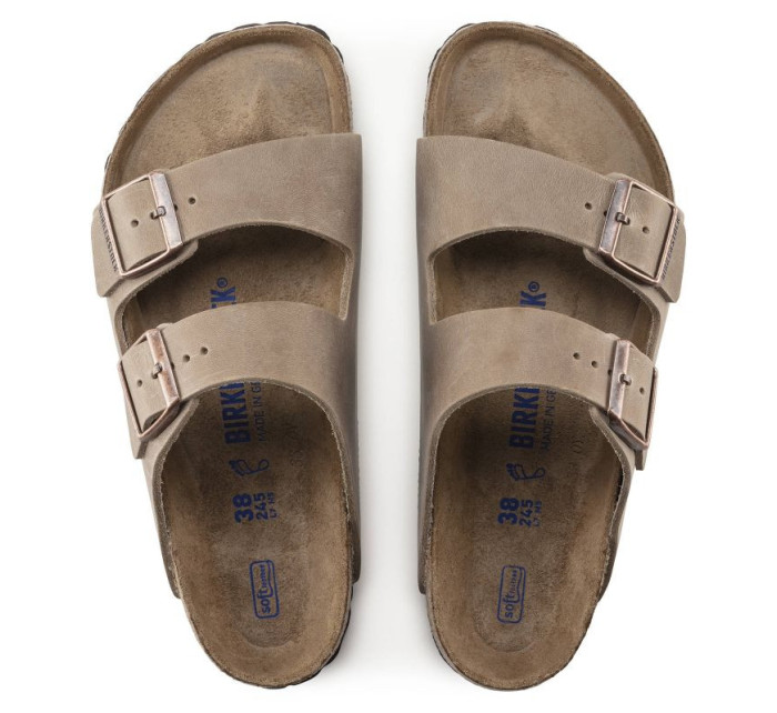 Birkenstock Arizona Soft Footbed Oiled Leather Tabacco Brown úzké žabky pro muže/dámy (0552813)