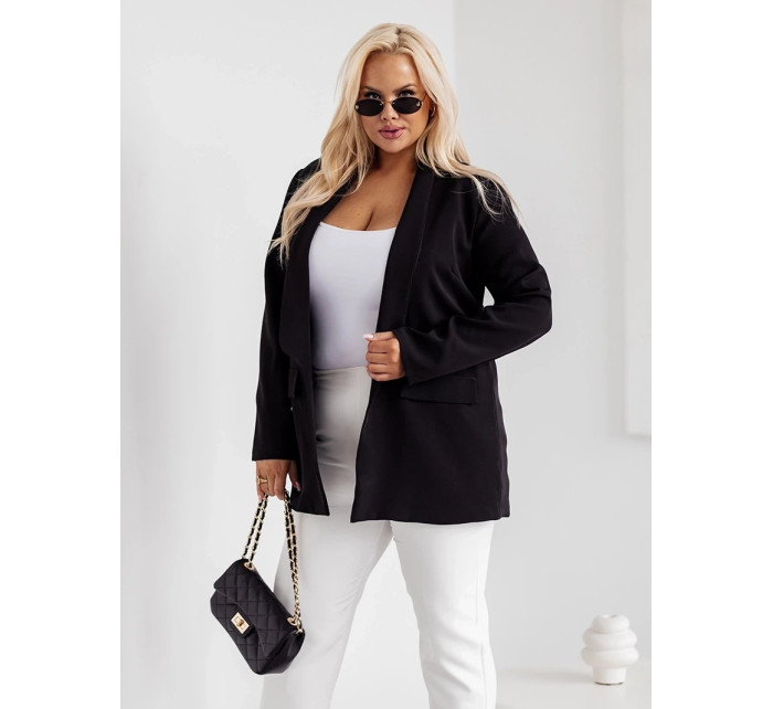 Klasické černé dámské plus size sako (8275)