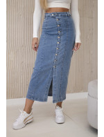 Dlouhá sukně s knoflíky model 20329990 denim - K-Fashion