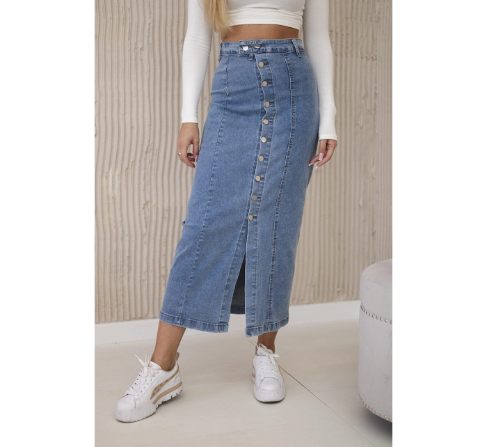 Dlouhá sukně s knoflíky model 20329990 denim - K-Fashion