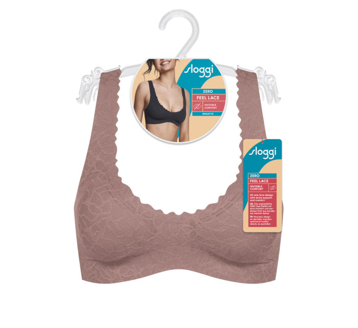 Dámská podprsenka Zero Feel Lace 2.0 Bralette - BROWN - sv. hnědá 1141 - SLOGGI