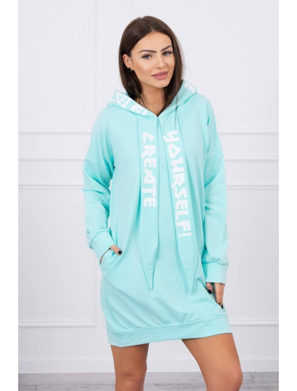 Šaty s kapucí Oversize mint