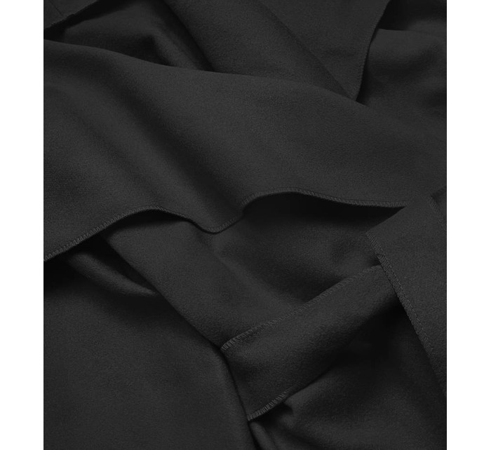 Černý dámský minimalistický kabát (747ART)