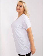 Bílá dámská halenka plus size volného střihu