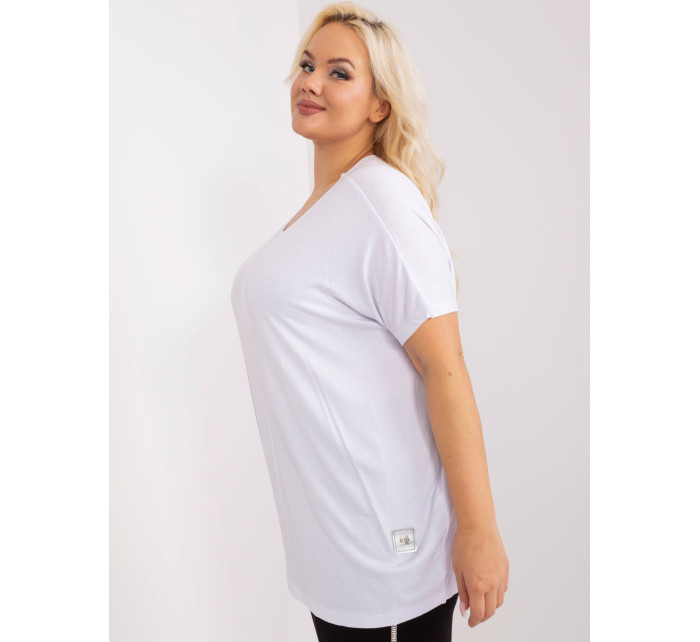 Bílá dámská halenka plus size volného střihu