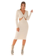 Sexy longsleeve knit dress with cut model 19634570 - Style fashion