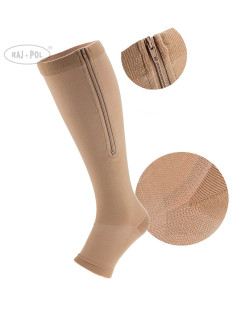 Knee Socks With Zipper 2 model 19504987 Light Beige - Raj-Pol