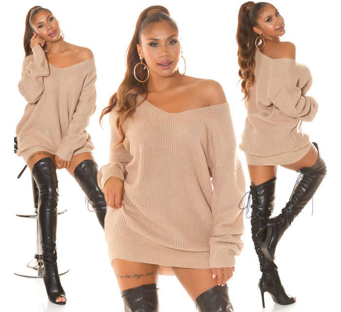 Sexy oversized model 19635648 knit sweater / dress - Style fashion