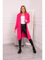 Svetr Cardigan kostkovaná model 18978879 růžová neonová - K-Fashion