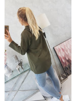 Tunika se zipem na kapuci Oversize khaki