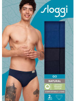 Pánské slipy GO Natural Brief C2P - BLUE - modré M008 - SLOGGI