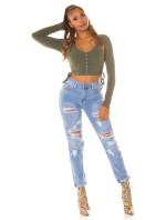 Sexy Highwaist Mom Jeans in Used Look