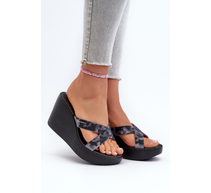 Dámské pantofle na klínku Ipanema High Fashion Slide Fem Black