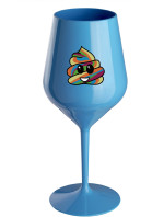 DUHOVÉ VESELÉ EE - modrá nerozbitná sklenice na víno 470 ml