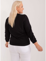 Černá plus size zkrácená halenka s 3/4 rukávy