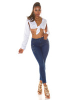 Sexy Dark Denim Push-Up Jeans with glitter details