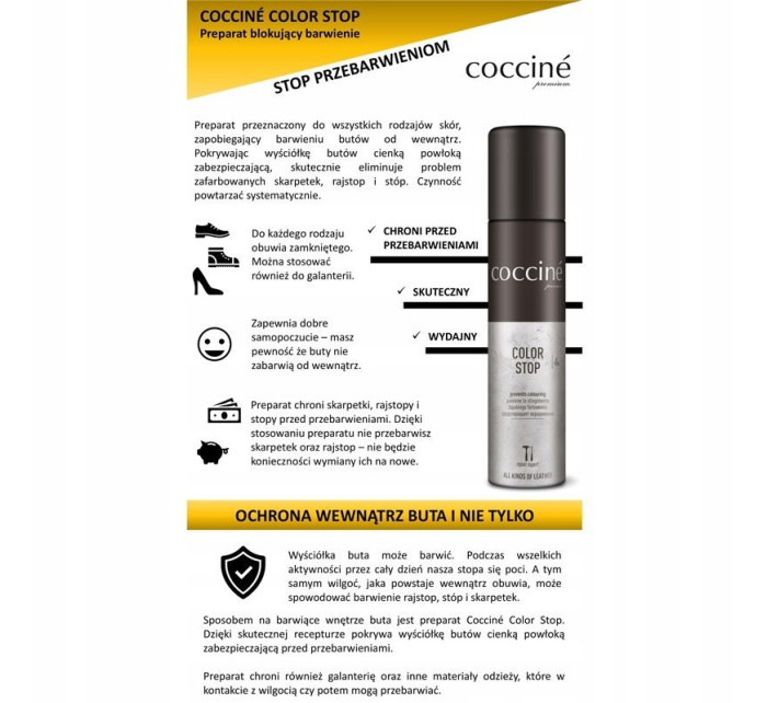 Coccine Color Stop Spray Prevent Footwear Coloring