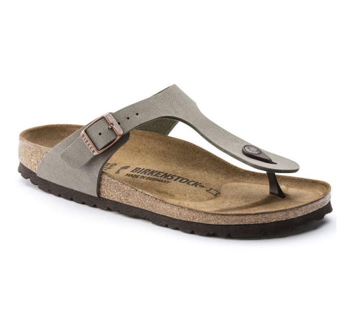 Dámské žabky Birkenstock Gizeh Stone Birko-Flor narrow šedé (0043393)