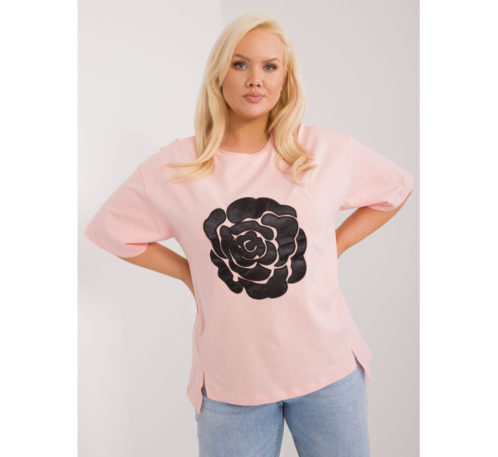 Bavlněná halenka Peach plus size