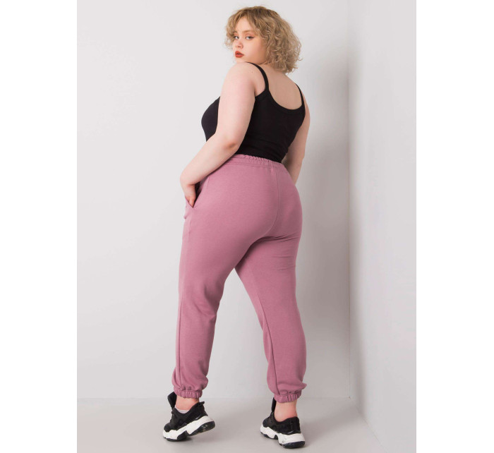 Tmavě růžové tepláky Ainhoa plus size