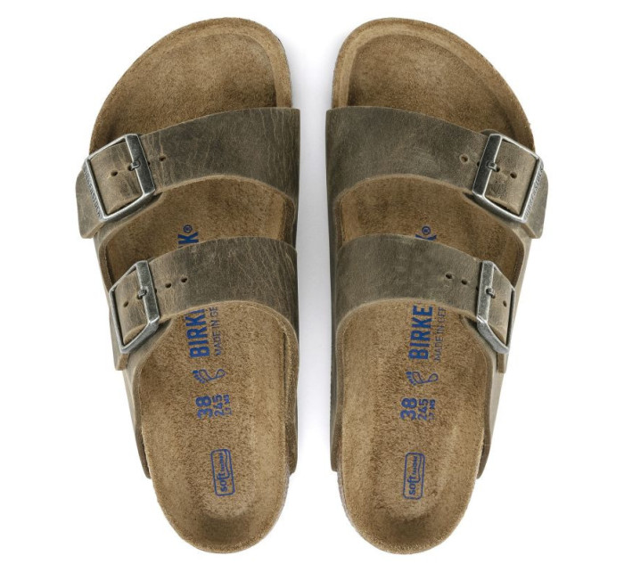 žabky Arizona Soft  Leather  Khaki model 20694226 - Birkenstock