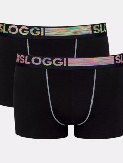 Pánské boxerky GO ABC Natural B Hipster 2P - BLACK - černé 0004 - SLOGGI