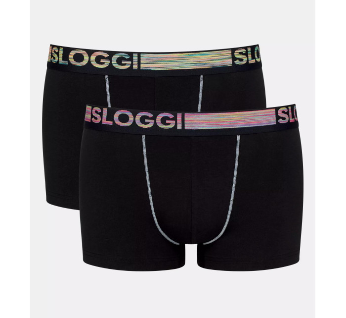 Pánské boxerky GO ABC Natural B Hipster 2P - BLACK - černé 0004 - SLOGGI