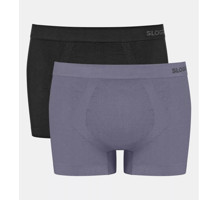 Pánské boxerky GO Smooth Short C2P - BLACK - černošedé M014 - SLOGGI