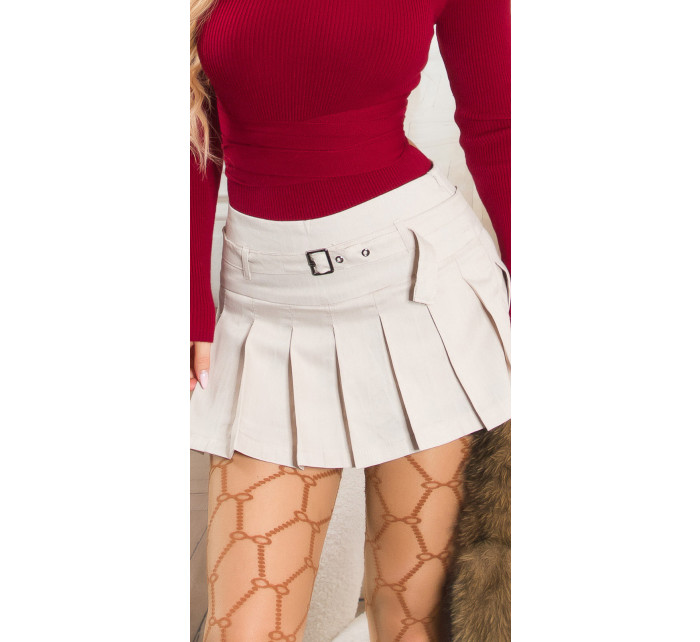 Sexy Skort with box pleats & belt Blogger Style