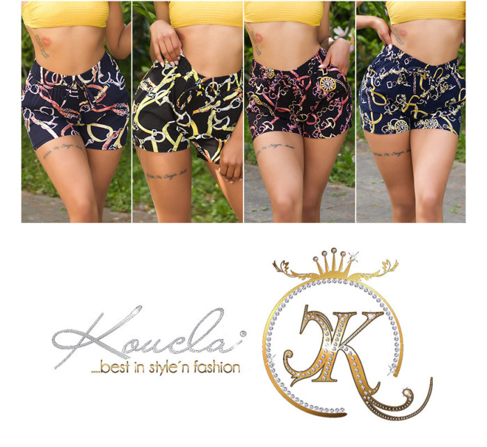 Trendy Highwaist Shorts with chain print