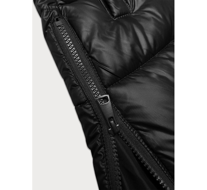 Černá dlouhá péřová dámská vesta S'West (B8021-1)