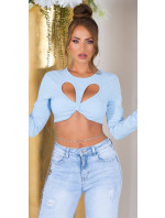 Sexy Koucla cropped longsleeve Shirt with Cut Outs