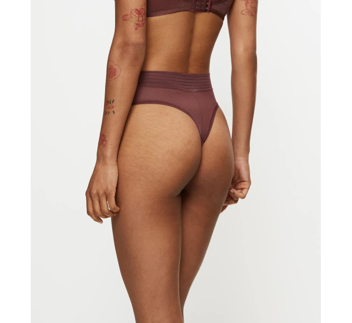 Dámská tanga Tempting Sheer Highwaist String - BROWN - hnědé 7572 - TRIUMPH