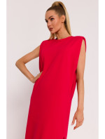 Maxi šaty s na ramenou červené model 19660962 - Moe