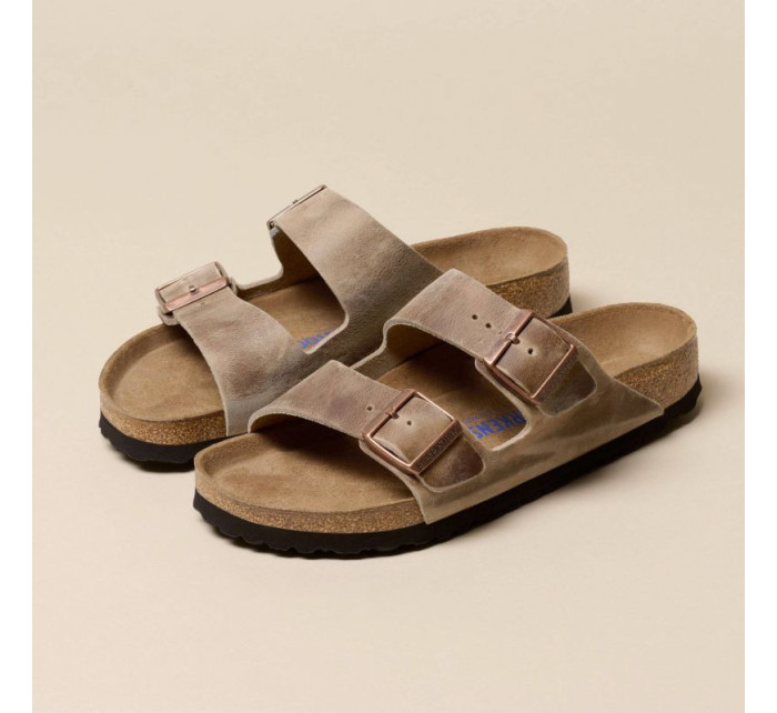 Birkenstock Arizona Soft Footbed Oiled Leather Tabacco Brown úzké žabky pro muže/dámy (0552813)