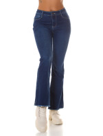 Sexy dark denim used look flarred Jeans