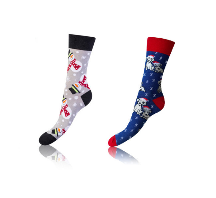 Veselé ponožky 2 páry CRAZY SOCKS 2x - BELLINDA - šedá