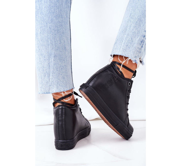 Leather Wedge Sneakers Big Star EE274127 Black